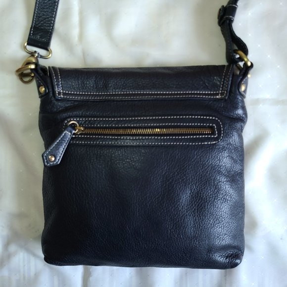 "AVORIO" ITALY, SOFT PEBBLED LEATHER CROSSBODY BAG - Picture 10 of 11